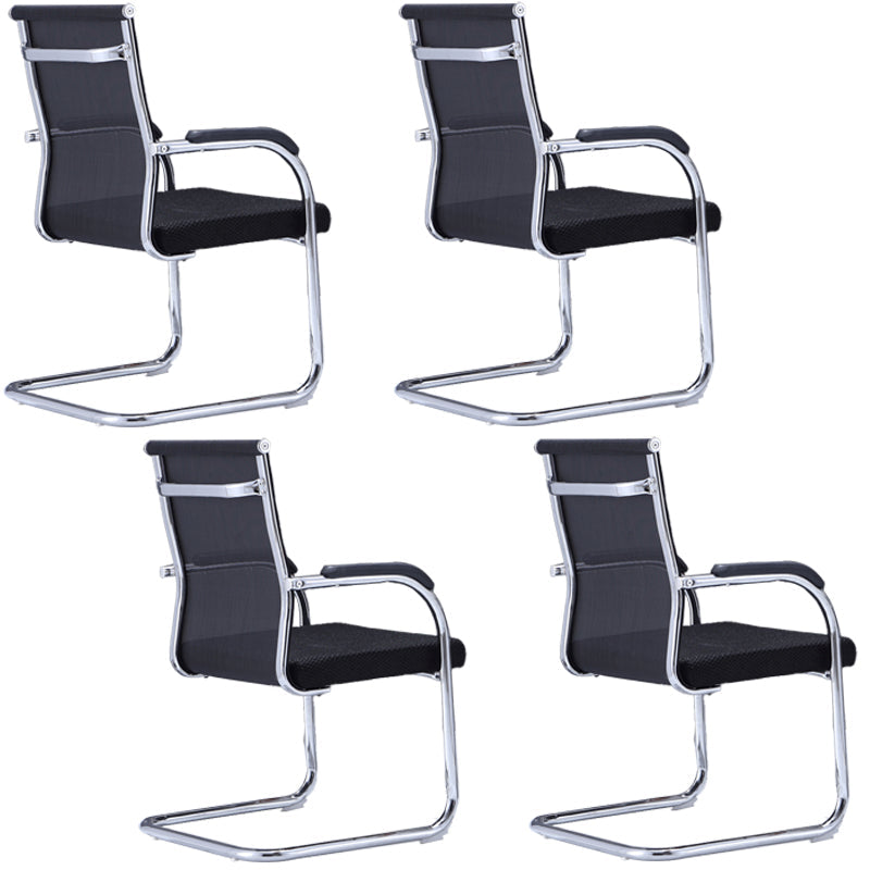 Silla moderna de escritorio de acero negro y naranja con silla de oficina en casa mediana y alta