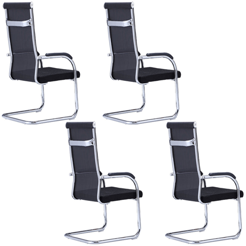 Silla moderna de escritorio de acero negro y naranja con silla de oficina en casa mediana y alta