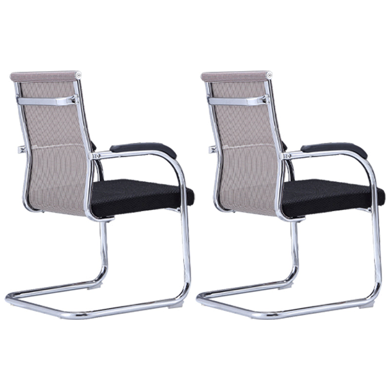 Silla moderna de escritorio de acero negro y naranja con silla de oficina en casa mediana y alta