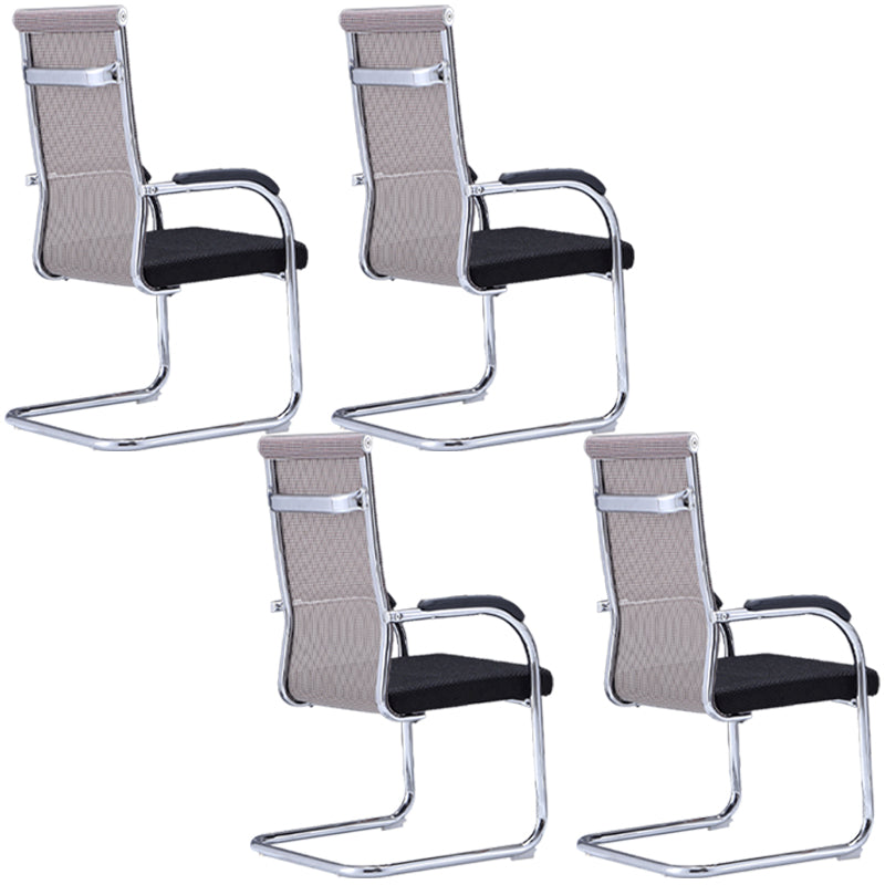 Silla moderna de escritorio de acero negro y naranja con silla de oficina en casa mediana y alta