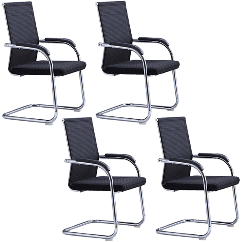 Moderne zwarte en oranje stalen bureaustoel met midden en hoog achterstoel van de thuisbureau