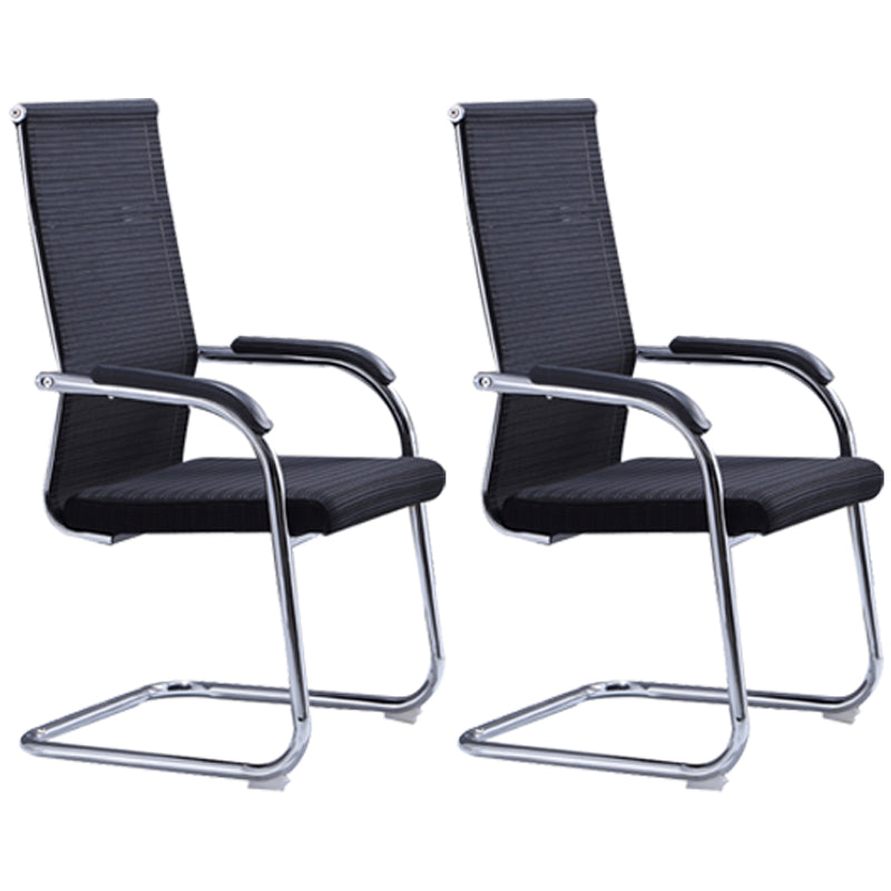 Moderne zwarte en oranje stalen bureaustoel met midden en hoog achterstoel van de thuisbureau