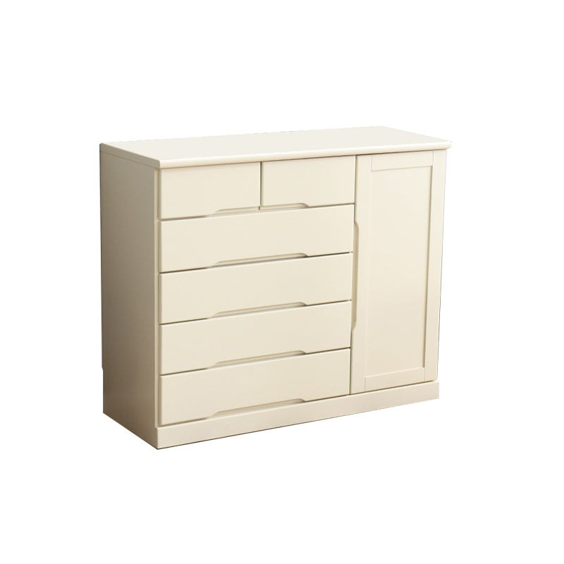 Modern Solid Wood Chest Bedside Storage Chest with Drawers and Doors