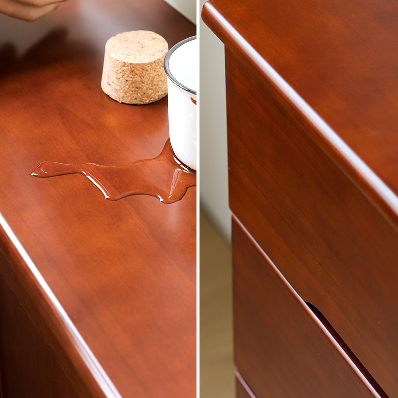 Coffre de rangement de chevet en bois massif moderne avec tiroirs et portes