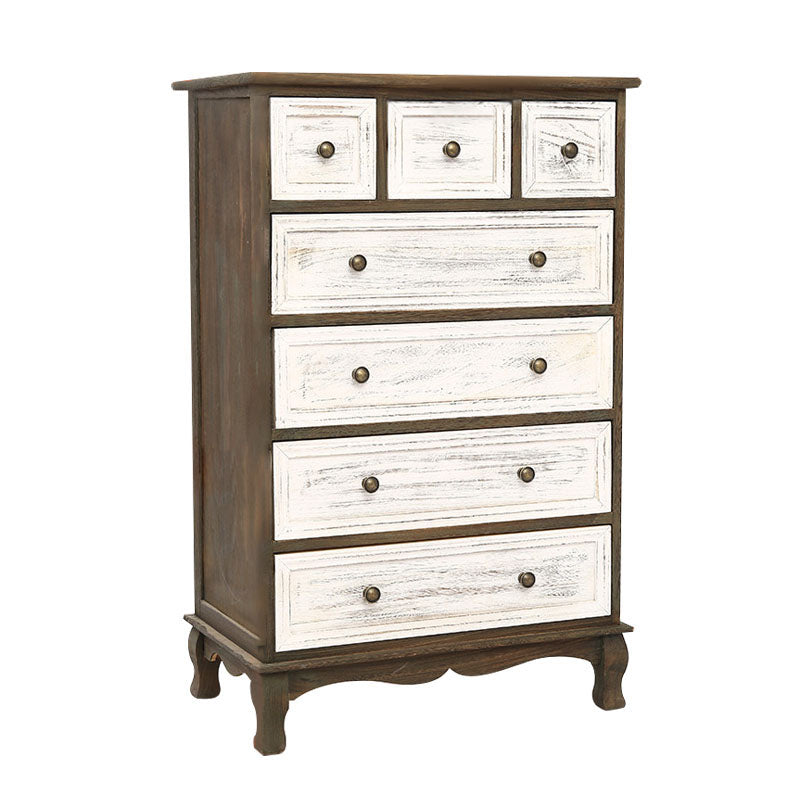 American Traditional Style Wooden Storage Chest Dresser Bedroom Storage Chest