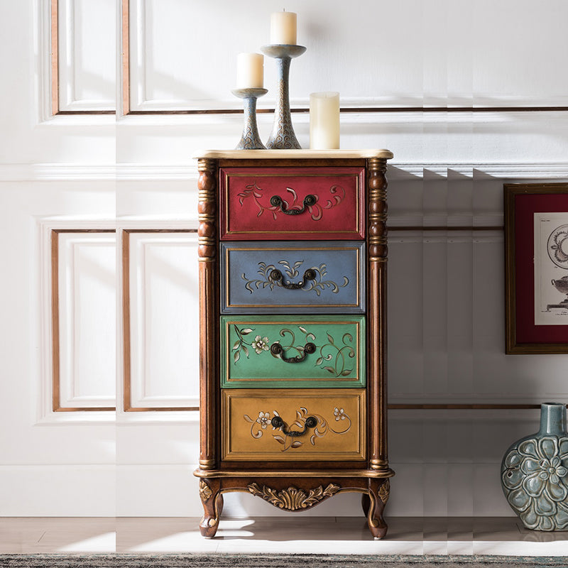 Traditional Style Lingerie Chest Vertical Storage Chest with 3 / 4 Drawers