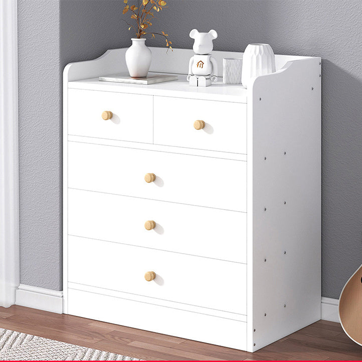 Modern Wooden Chest Bedroom Vertical Storage Chest with 4 / 5 / 6 Drawers 24"L x 13"W x 28"H White Clearhalo 'Bedroom Furniture' 'Dressers & Chests' 'dressers_chests' 'furn' 'furn_dressers_chests' 'Furniture' 5420209