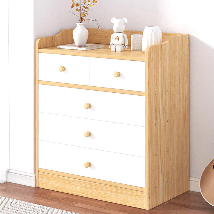 Modern Wooden Chest Bedroom Vertical Storage Chest with 4 / 5 / 6 Drawers 24"L x 13"W x 28"H Natural Clearhalo 'Bedroom Furniture' 'Dressers & Chests' 'dressers_chests' 'furn' 'furn_dressers_chests' 'Furniture' 5420211