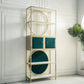 Modern Style Bookcase Gold Metal Open Back Etagere Bookshelf for Home Office