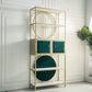 Modern Style Bookcase Gold Metal Open Back Etagere Bookshelf for Home Office