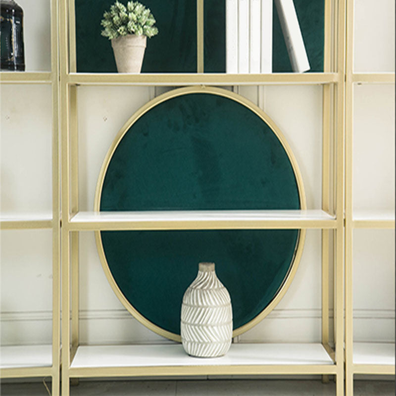 Modern Style Bookcase Gold Metal Open Back Etagere Bookshelf for Home Office