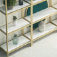 Modern Style Bookcase Gold Metal Open Back Etagere Bookshelf for Home Office