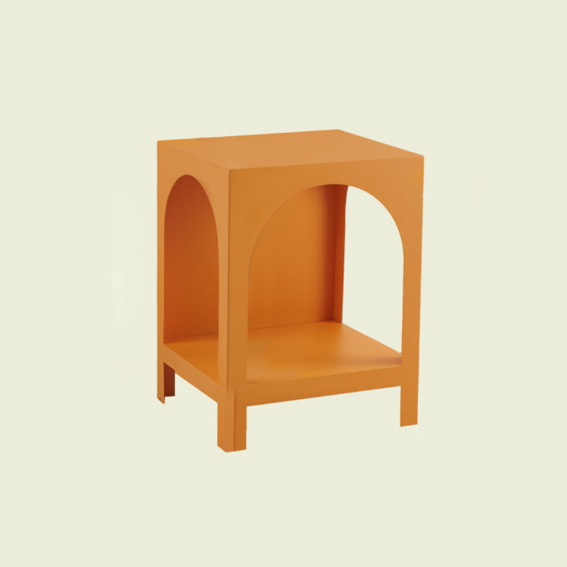 Closed Metal Bookshelf Modern Minimalist Home Living Room Corner Bookcase 15.7"L x 13.8"W x 20.5"H Orange Clearhalo 'Bookcases' 'furn' 'furn_bookcases' 'Furniture' 'Office Furniture' 5420461