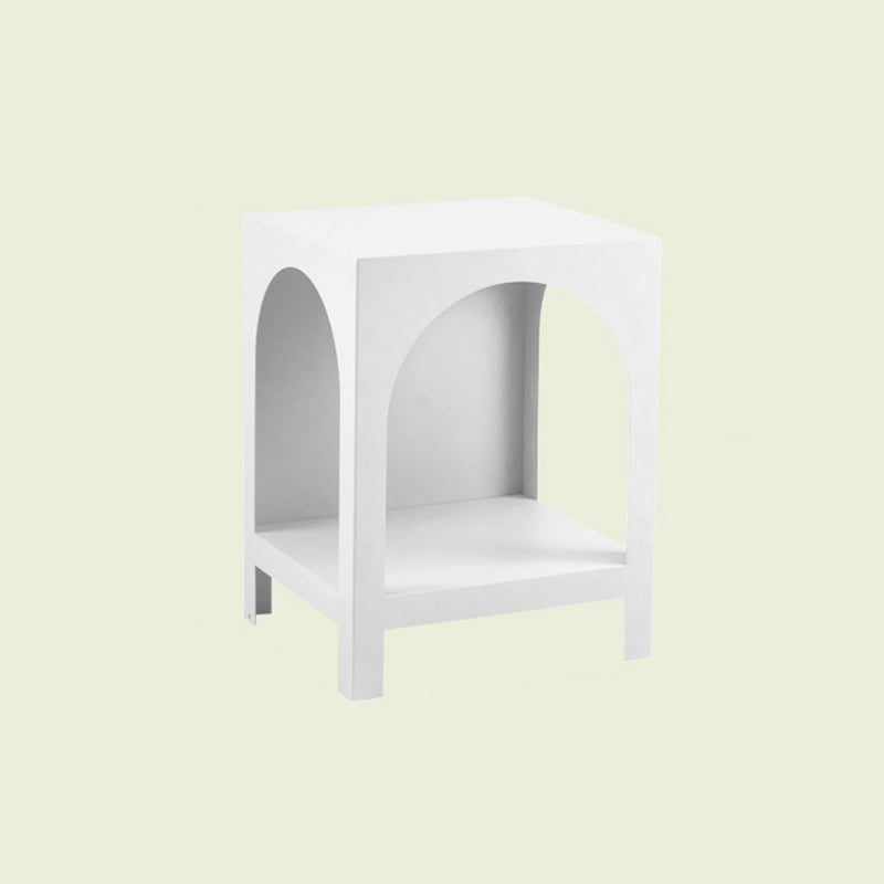 Closed Metal Bookshelf Modern Minimalist Home Living Room Corner Bookcase 15.7"L x 13.8"W x 20.5"H White Clearhalo 'Bookcases' 'furn' 'furn_bookcases' 'Furniture' 'Office Furniture' 5420467