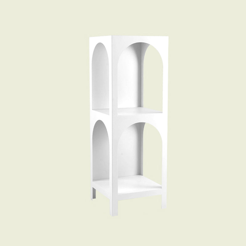 Closed Metal Bookshelf Modern Minimalist Home Living Room Corner Bookcase 15.7"L x 13.8"W x 45.3"H White Clearhalo 'Bookcases' 'furn' 'furn_bookcases' 'Furniture' 'Office Furniture' 5420469