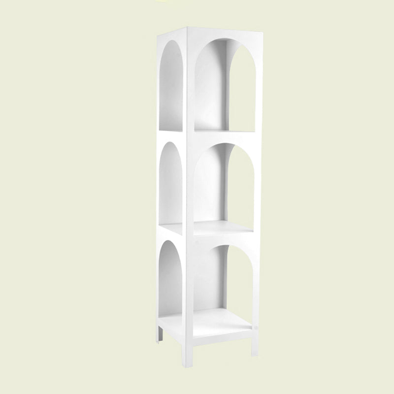 Closed Metal Bookshelf Modern Minimalist Home Living Room Corner Bookcase 16"L x 14"W x 63"H White Clearhalo 'Bookcases' 'furn' 'furn_bookcases' 'Furniture' 'Office Furniture' 5420470
