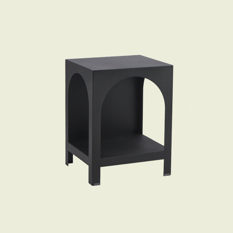 Closed Metal Bookshelf Modern Minimalist Home Living Room Corner Bookcase 15.7"L x 13.8"W x 20.5"H Black Clearhalo 'Bookcases' 'furn' 'furn_bookcases' 'Furniture' 'Office Furniture' 5420473