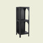 Closed Metal Bookshelf Modern Minimalist Home Living Room Corner Bookcase 15.7"L x 13.8"W x 45.3"H Black Clearhalo 'Bookcases' 'furn' 'furn_bookcases' 'Furniture' 'Office Furniture' 5420475
