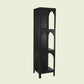 Closed Metal Bookshelf Modern Minimalist Home Living Room Corner Bookcase 16"L x 14"W x 63"H Black Clearhalo 'Bookcases' 'furn' 'furn_bookcases' 'Furniture' 'Office Furniture' 5420476