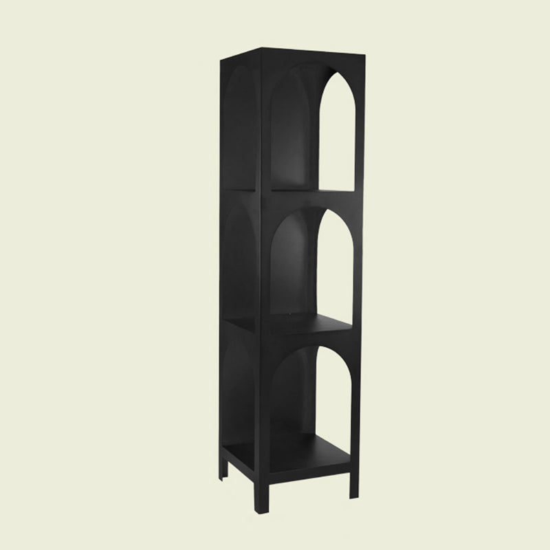Closed Metal Bookshelf Modern Minimalist Home Living Room Corner Bookcase 16"L x 14"W x 63"H Black Clearhalo 'Bookcases' 'furn' 'furn_bookcases' 'Furniture' 'Office Furniture' 5420476