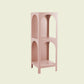 Closed Metal Bookshelf Modern Minimalist Home Living Room Corner Bookcase 15.7"L x 13.8"W x 45.3"H Pink Clearhalo 'Bookcases' 'furn' 'furn_bookcases' 'Furniture' 'Office Furniture' 5420487