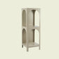 Closed Metal Bookshelf Modern Minimalist Home Living Room Corner Bookcase 15.7"L x 13.8"W x 45.3"H Light Khaki Clearhalo 'Bookcases' 'furn' 'furn_bookcases' 'Furniture' 'Office Furniture' 5420491
