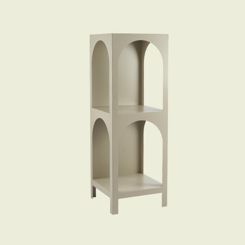 Closed Metal Bookshelf Modern Minimalist Home Living Room Corner Bookcase 15.7"L x 13.8"W x 45.3"H Light Khaki Clearhalo 'Bookcases' 'furn' 'furn_bookcases' 'Furniture' 'Office Furniture' 5420491