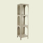 Closed Metal Bookshelf Modern Minimalist Home Living Room Corner Bookcase 16"L x 14"W x 63"H Light Khaki Clearhalo 'Bookcases' 'furn' 'furn_bookcases' 'Furniture' 'Office Furniture' 5420492