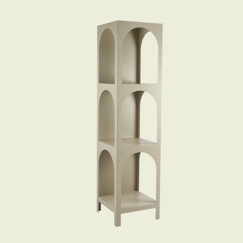 Closed Metal Bookshelf Modern Minimalist Home Living Room Corner Bookcase 16"L x 14"W x 63"H Light Khaki Clearhalo 'Bookcases' 'furn' 'furn_bookcases' 'Furniture' 'Office Furniture' 5420492