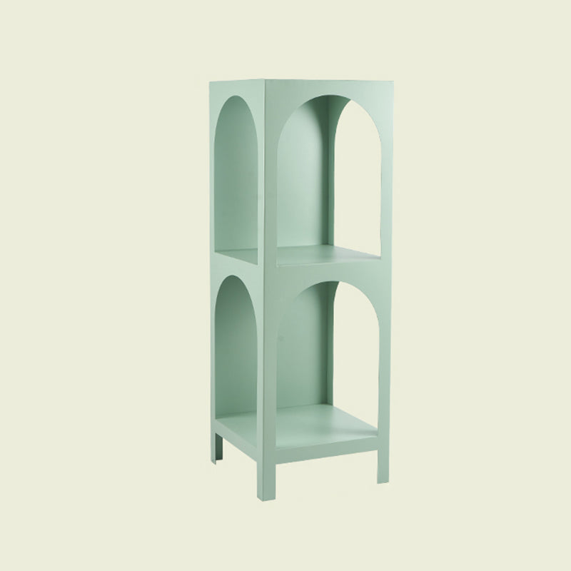 Closed Metal Bookshelf Modern Minimalist Home Living Room Corner Bookcase 15.7"L x 13.8"W x 45.3"H Light Green Clearhalo 'Bookcases' 'furn' 'furn_bookcases' 'Furniture' 'Office Furniture' 5420494