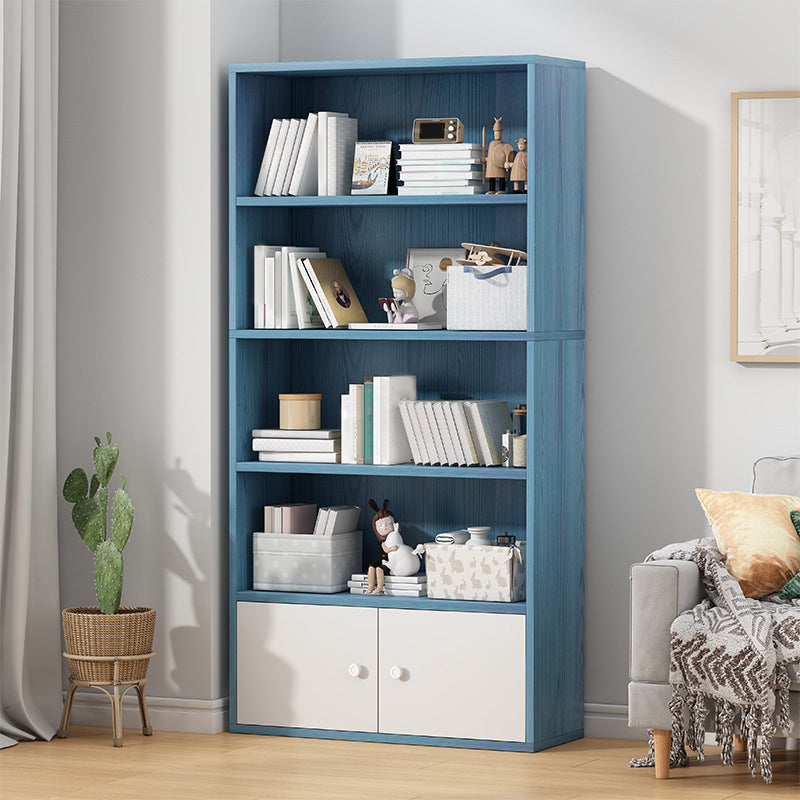 Scandinavian Style Standard Wood Bookshelf 23.6"L Home Bookcase 23.6"L x 9.4"W x 52.4"H Blue-White Clearhalo 'Bookcases' 'furn' 'furn_bookcases' 'Furniture' 'Office Furniture' 5420546