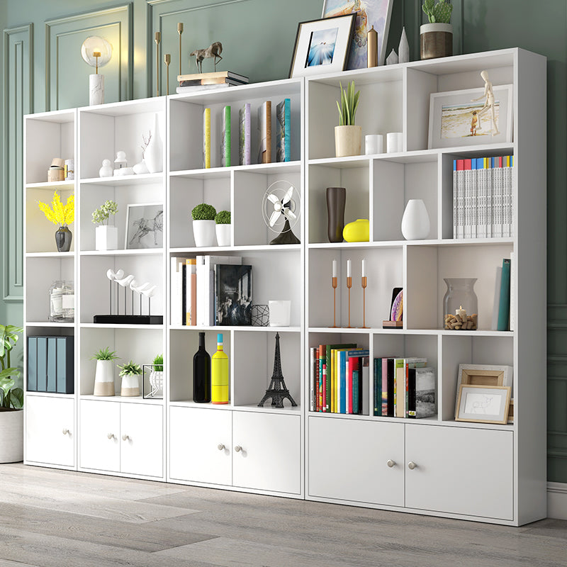 Closed Wooden Bookshelf Modern Home Living Room Standard Bookcase with Door Clearhalo 'Bookcases' 'furn' 'furn_bookcases' 'Furniture' 'Office Furniture' 5420603