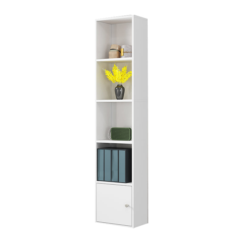 Closed Wooden Bookshelf Modern Home Living Room Standard Bookcase with Door 15.7"L x 9.4"W x 70.9"H White Clearhalo 'Bookcases' 'furn' 'furn_bookcases' 'Furniture' 'Office Furniture' 5420605