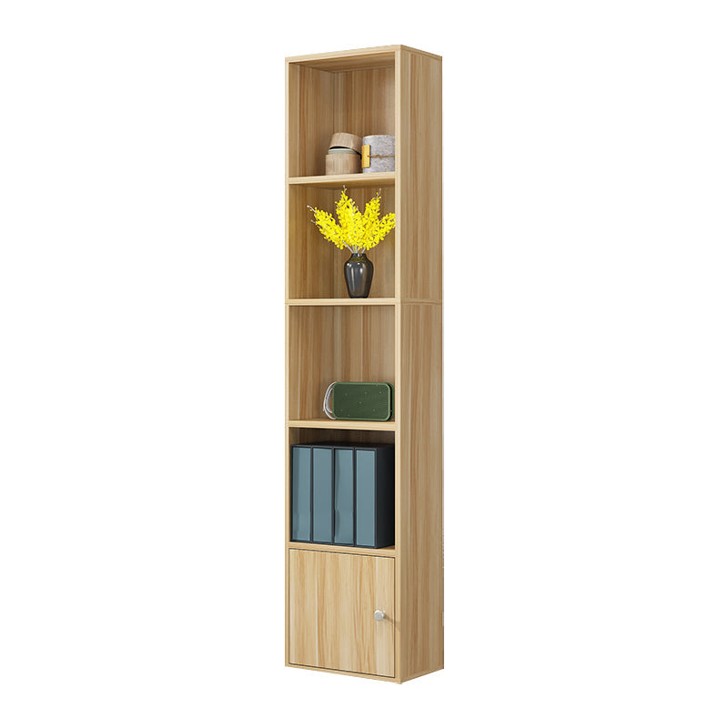 Closed Wooden Bookshelf Modern Home Living Room Standard Bookcase with Door 15.7"L x 9.4"W x 70.9"H Light Wood Clearhalo 'Bookcases' 'furn' 'furn_bookcases' 'Furniture' 'Office Furniture' 5420607