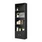 Closed Wooden Bookshelf Modern Home Living Room Standard Bookcase with Door 23.6"L x 9.4"W x 70.9"H Black Clearhalo 'Bookcases' 'furn' 'furn_bookcases' 'Furniture' 'Office Furniture' 5420611