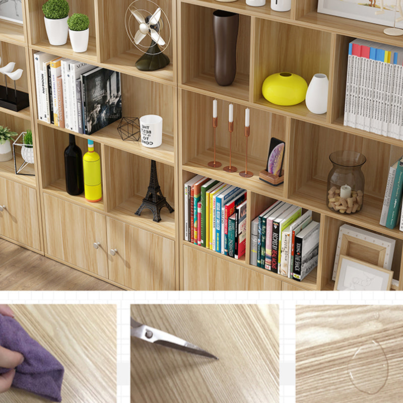 Closed Wooden Bookshelf Modern Home Living Room Standard Bookcase with Door Clearhalo 'Bookcases' 'furn' 'furn_bookcases' 'Furniture' 'Office Furniture' 5420613