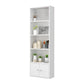 Closed Wooden Bookshelf Modern Home Living Room Standard Bookcase with Door 23.6"L x 9.4"W x 70.9"H White Clearhalo 'Bookcases' 'furn' 'furn_bookcases' 'Furniture' 'Office Furniture' 5420614