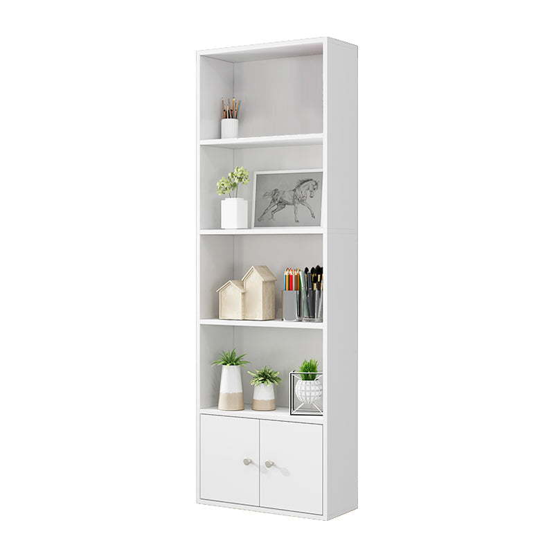 Closed Wooden Bookshelf Modern Home Living Room Standard Bookcase with Door 23.6"L x 9.4"W x 70.9"H White Clearhalo 'Bookcases' 'furn' 'furn_bookcases' 'Furniture' 'Office Furniture' 5420614