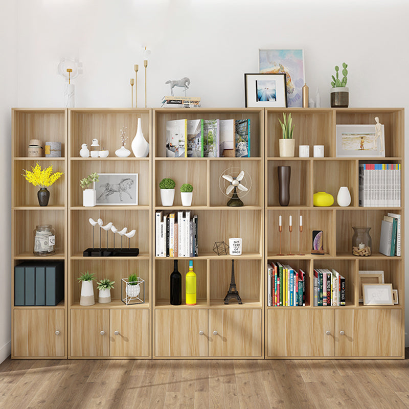 Closed Wooden Bookshelf Modern Home Living Room Standard Bookcase with Door Clearhalo 'Bookcases' 'furn' 'furn_bookcases' 'Furniture' 'Office Furniture' 5420615