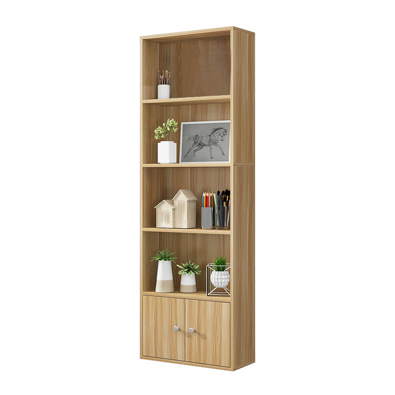 Closed Wooden Bookshelf Modern Home Living Room Standard Bookcase with Door 23.6"L x 9.4"W x 70.9"H Light Wood Clearhalo 'Bookcases' 'furn' 'furn_bookcases' 'Furniture' 'Office Furniture' 5420616