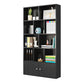 Closed Wooden Bookshelf Modern Home Living Room Standard Bookcase with Door 39.4"L x 9.4"W x 70.9"H Black Clearhalo 'Bookcases' 'furn' 'furn_bookcases' 'Furniture' 'Office Furniture' 5420619