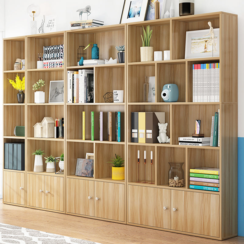 Closed Wooden Bookshelf Modern Home Living Room Standard Bookcase with Door Clearhalo 'Bookcases' 'furn' 'furn_bookcases' 'Furniture' 'Office Furniture' 5420620