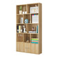 Closed Wooden Bookshelf Modern Home Living Room Standard Bookcase with Door 39.4"L x 9.4"W x 70.9"H Light Wood Clearhalo 'Bookcases' 'furn' 'furn_bookcases' 'Furniture' 'Office Furniture' 5420623