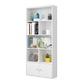 Closed Wooden Bookshelf Modern Home Living Room Standard Bookcase with Door 31.5"L x 9.4"W x 70.9"H White Clearhalo 'Bookcases' 'furn' 'furn_bookcases' 'Furniture' 'Office Furniture' 5420628