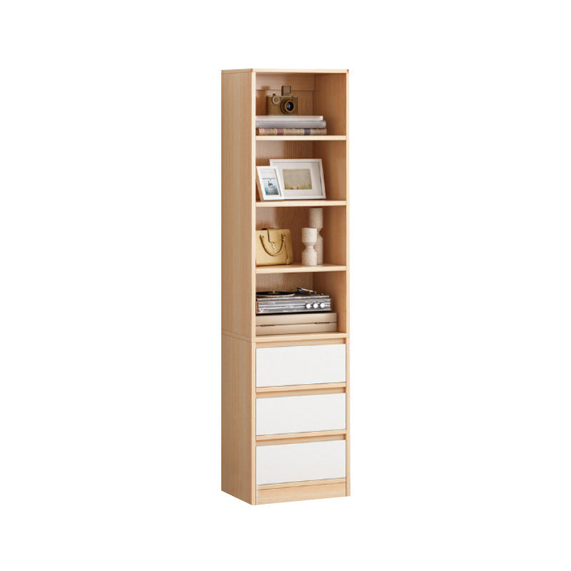 Scandinavian Closed Back Book Shelf 11.8'" W Wood Bookcase for Office