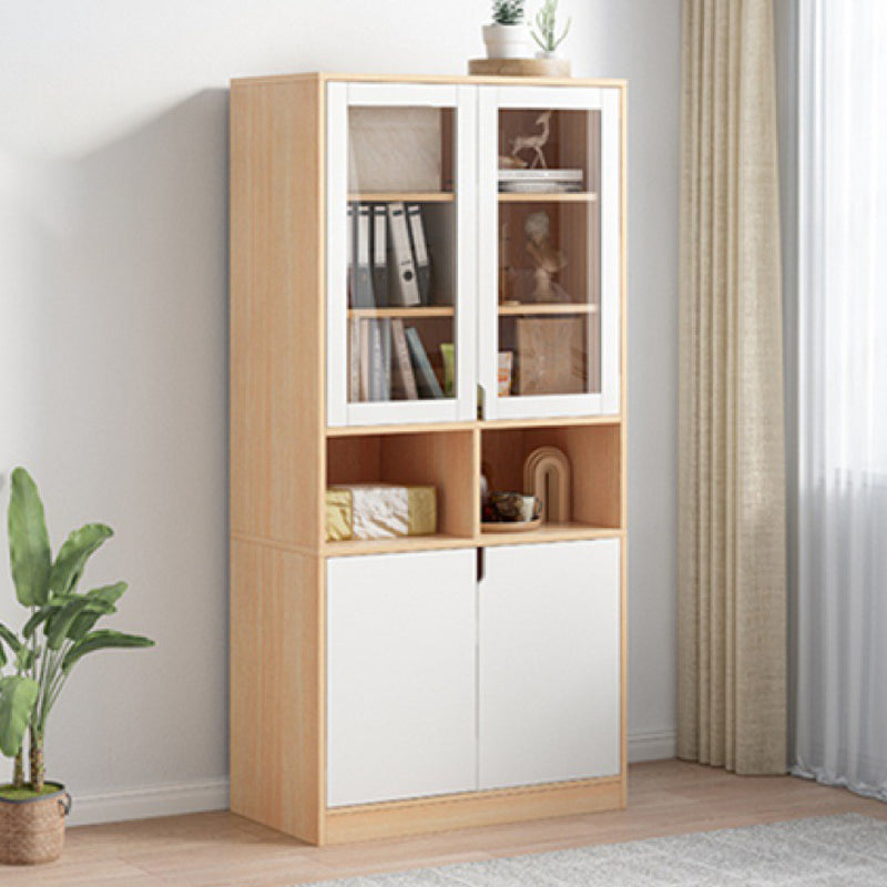 Scandinavian Closed Back Book Shelf 11.8'" W Wood Bookcase for Office
