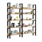 Industrial Steel Etagere Bookshelf 11.8"W Open Back Book Shelf