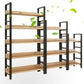Industrial Steel Etagere Bookshelf 11.8"W Open Back Book Shelf