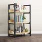 Industrial Steel Etagere Bookshelf 11.8"W Open Back Book Shelf
