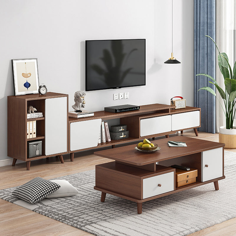 Engineered Wood TV Stand Console with Cabinet 2-Drawer TV Media Stand Clearhalo 'furn' 'furn_tv_stands_entertainment_centers' 'Furniture' 'Living Room Furniture' 'TV Stands & Entertainment Centers' 'TV Stands & Media Storage Furniture' 'tv_stands_entertainment_centers' 5420772
